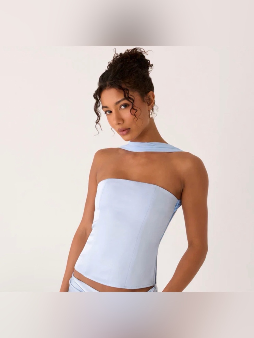 Peppermayo Pale Blue Strapless Top